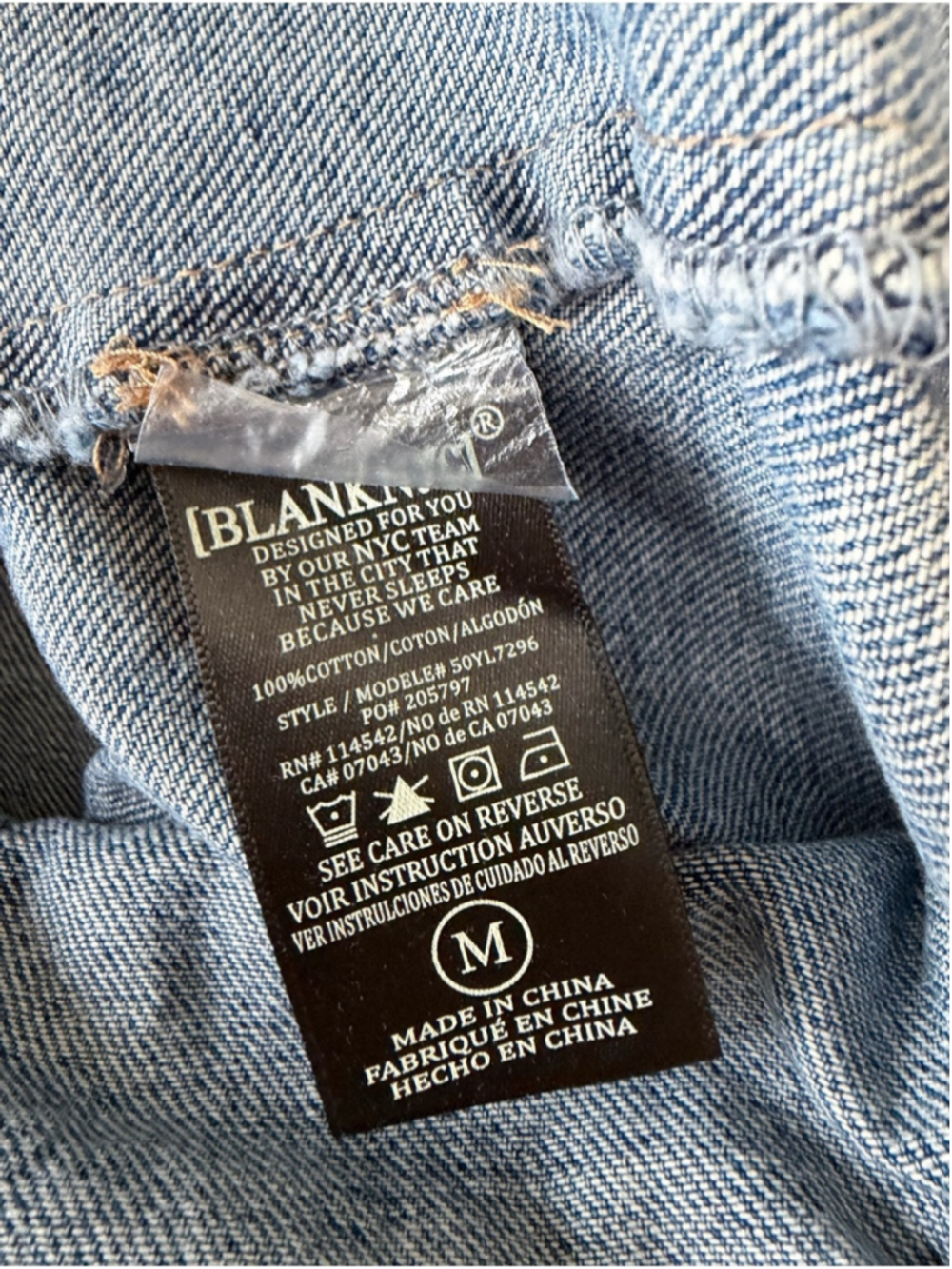BLANK NYC Blue Denim Zip Front Mini Dress Western Cowboy Style Size M - Picture 7 of 9